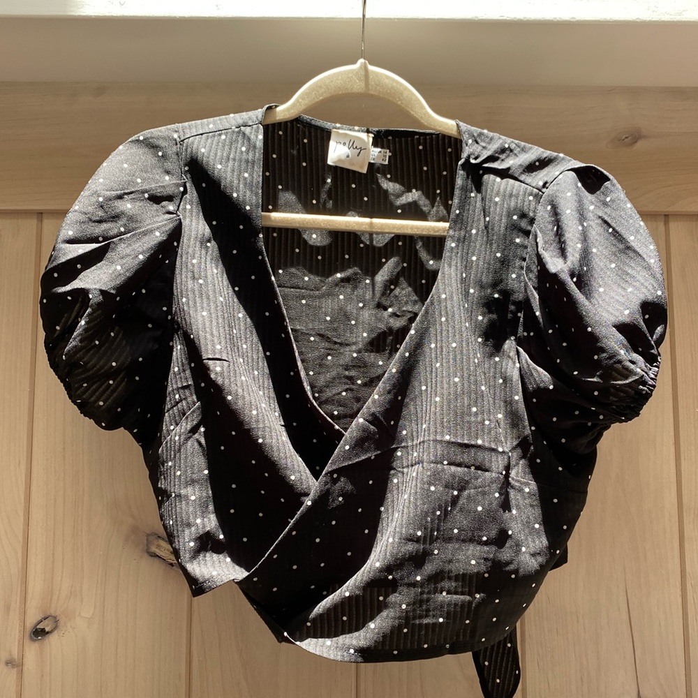 Princess Polly Polka Dot Tie Shirt